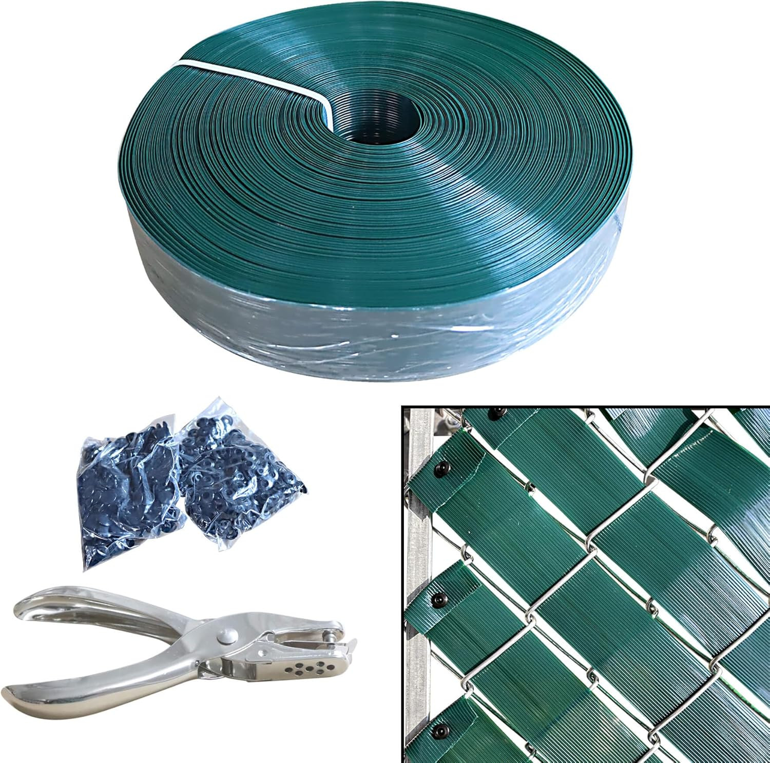 76  Chain Link Fence Privacy Tape, 250Ftx0.15Ft Chain Link Slats with 200 Packs