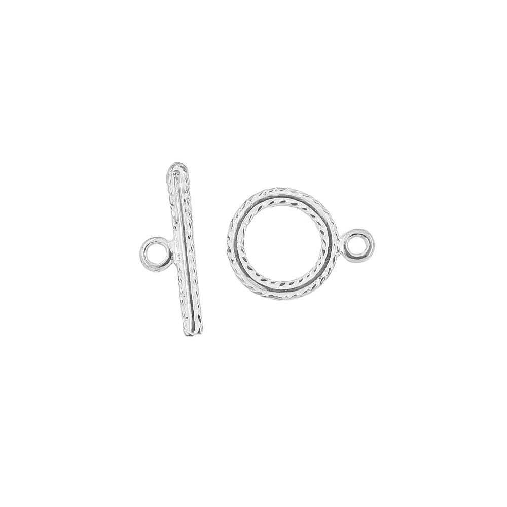 1 Sets Sterling Silver Printed Toggle Clasp 10mm #51391