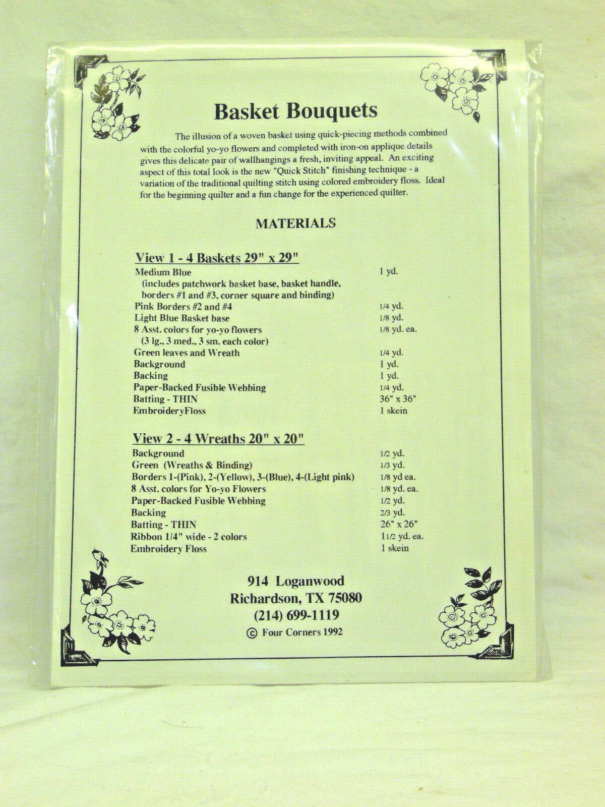 Four Corners 9290, Basket Bouquets