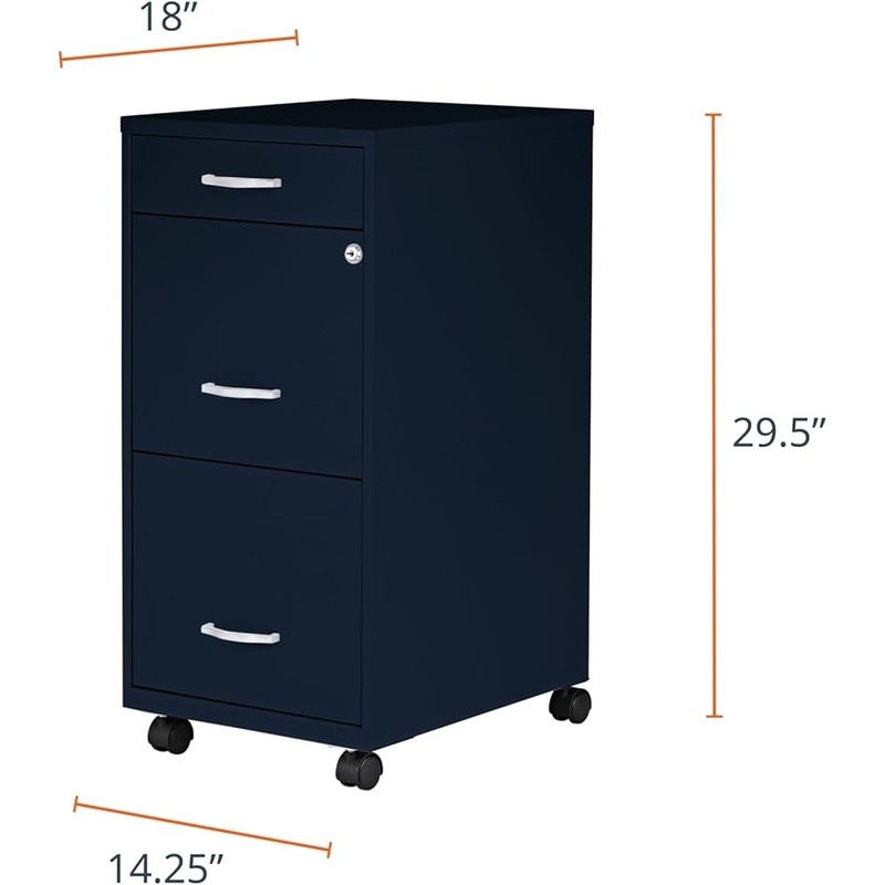 3 Drawer Rolling File Cabinet Mobile Storage Solution W/ Lockable Drawers New
