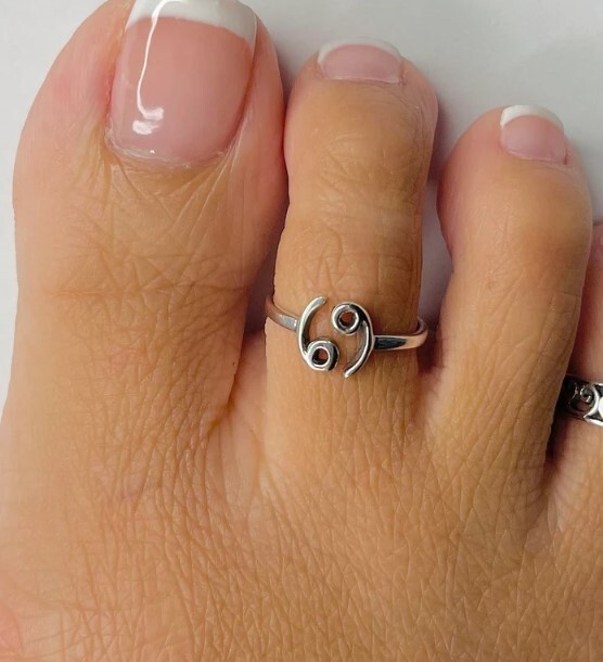 Solid Metal Gift For Women's Valentine's Day Custom Adjustable Toe Ring 925 SS