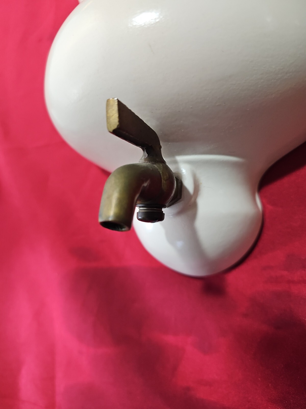One of a kind 2 pc Wall Pocket Planter & Fountain White Decor, Brass spicket