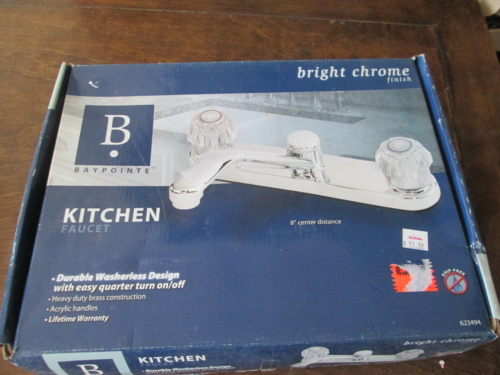 Baypointe Bright Chrome 2 Handle Kitchen Faucet 623494
