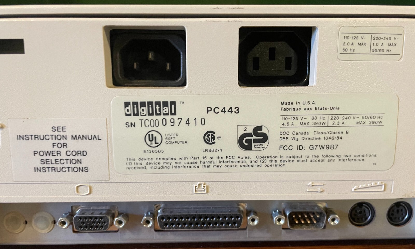 Vintage DEC Digital Equipment Corp. DECstation 320SX Computer, PC443-A2