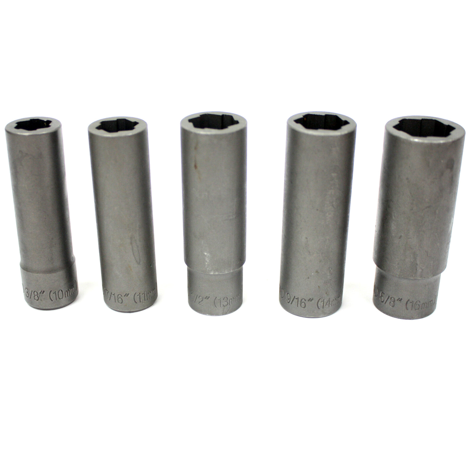 5pc Damaged Nut Bolt Remover Extractor Twist Socket Set Long 10-16mm 3/8 to 5/8"