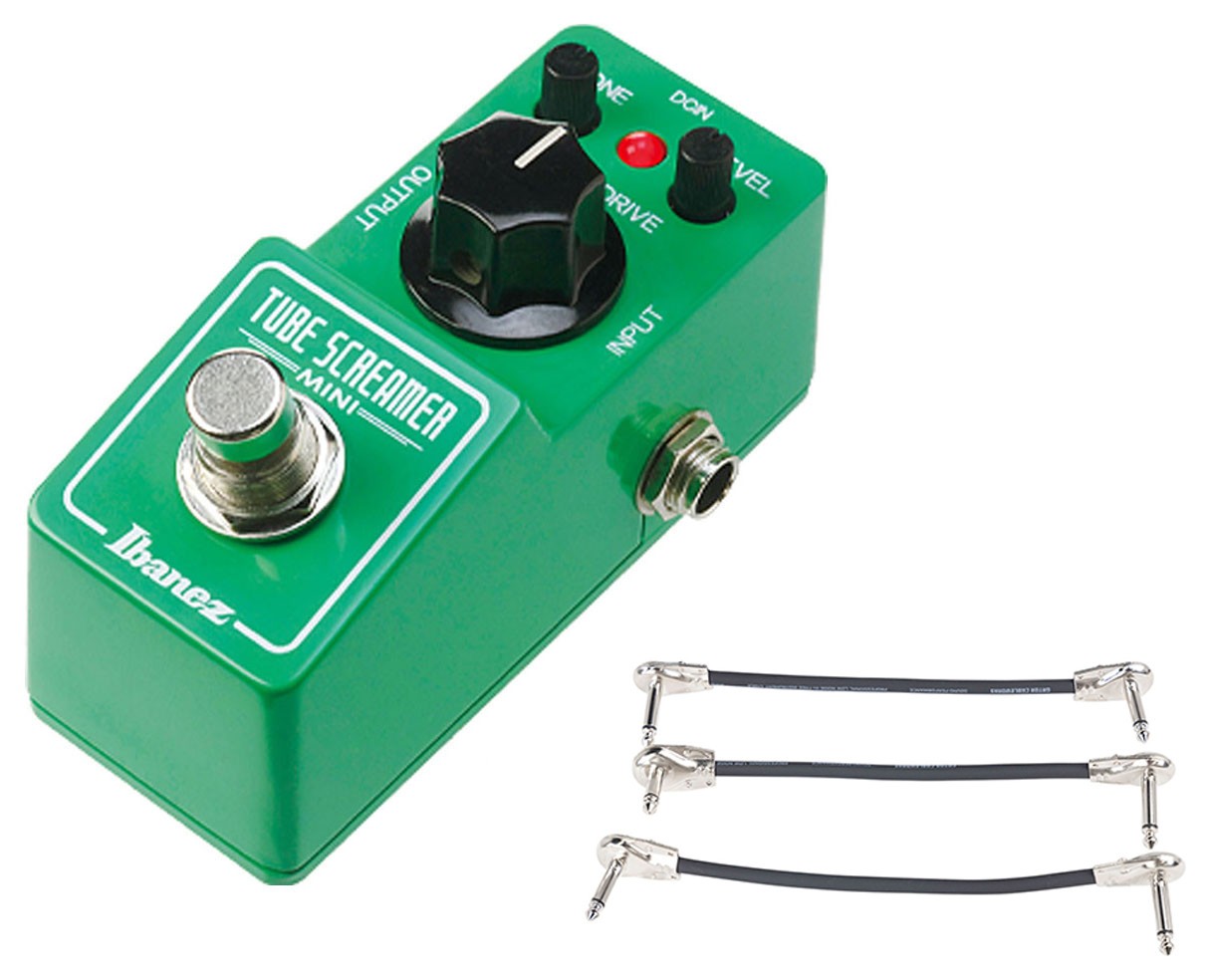 Ibanez TS Mini Tubescreamer Mini + Gator Patch Cable 3 Pack