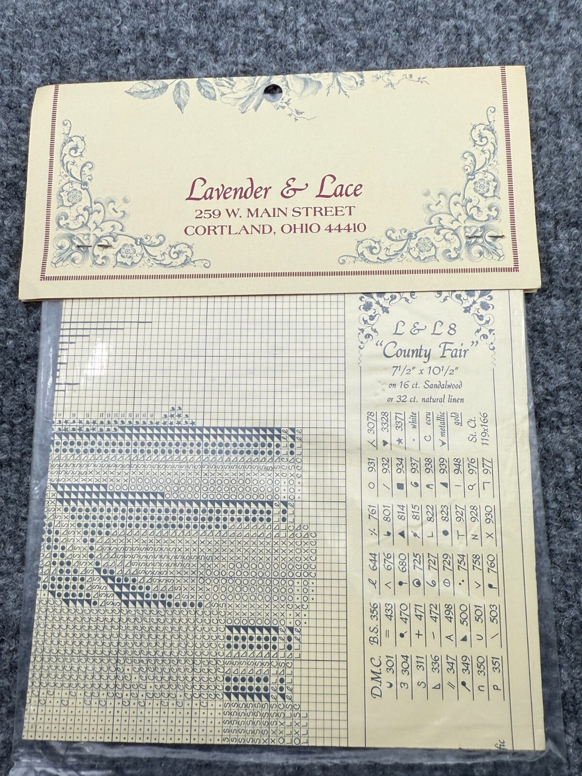 Lavender & Lace Cross Stitch Pattern County Fair LL8