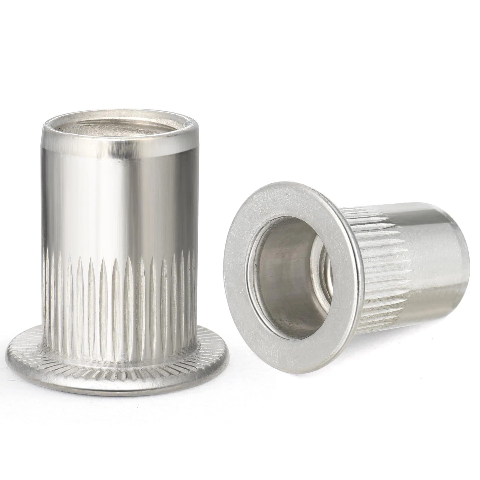 100Pcs M6 Rivet Nut 304 Stainless Steel Rivnut Threaded Insert Nut, Knurled B...