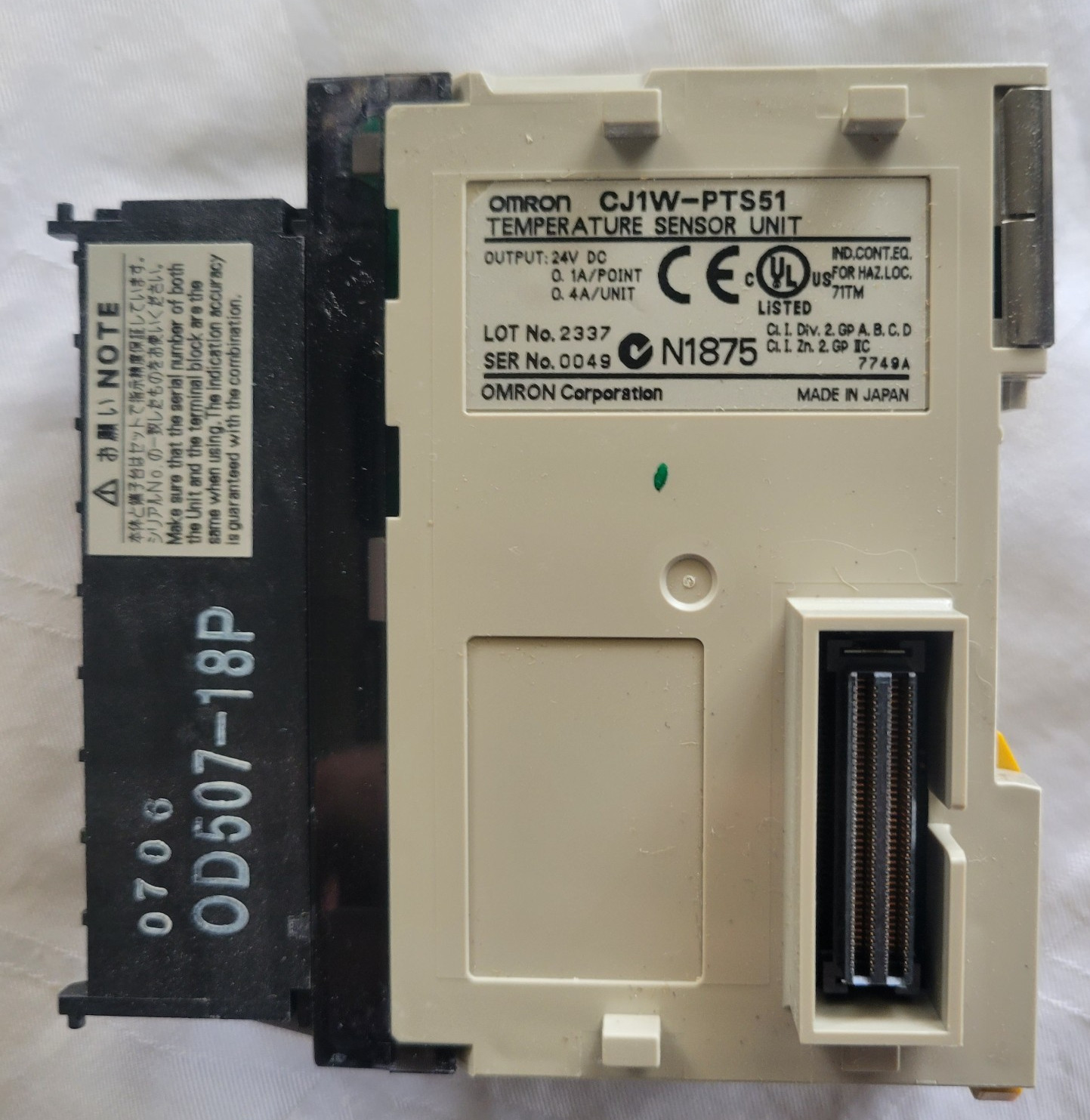 Omron CJ1W-PTS51 Temperature Sensor Unit Tested