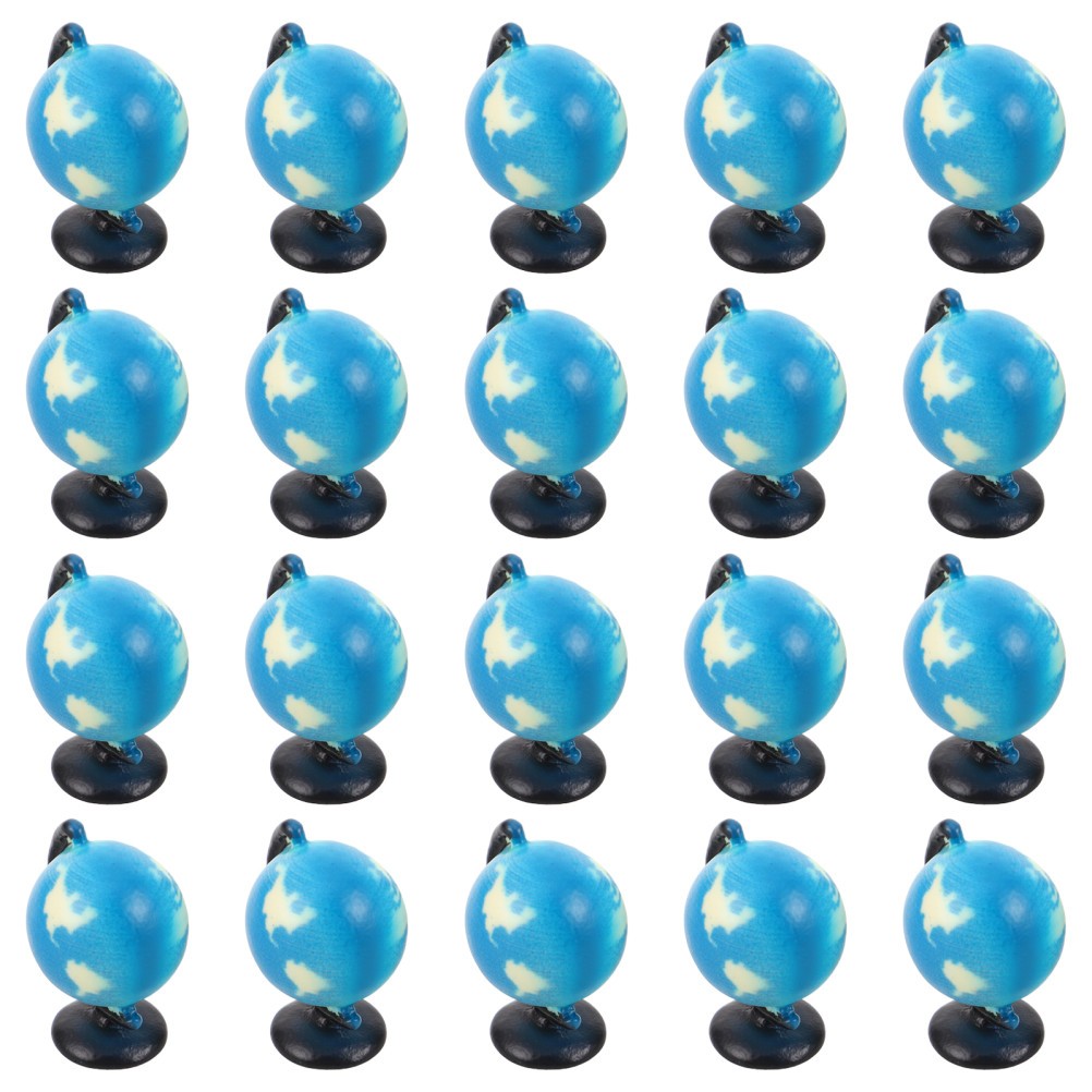 20Pcs Resin Mini Globes for Decor Sky Blue Tiny Globe for Office Desk