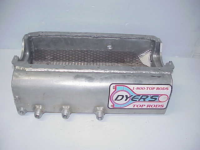 Aluminum Dart Wide Rail Dry Sump Oil Pan for SB Chevy with three -12 AN Pickups