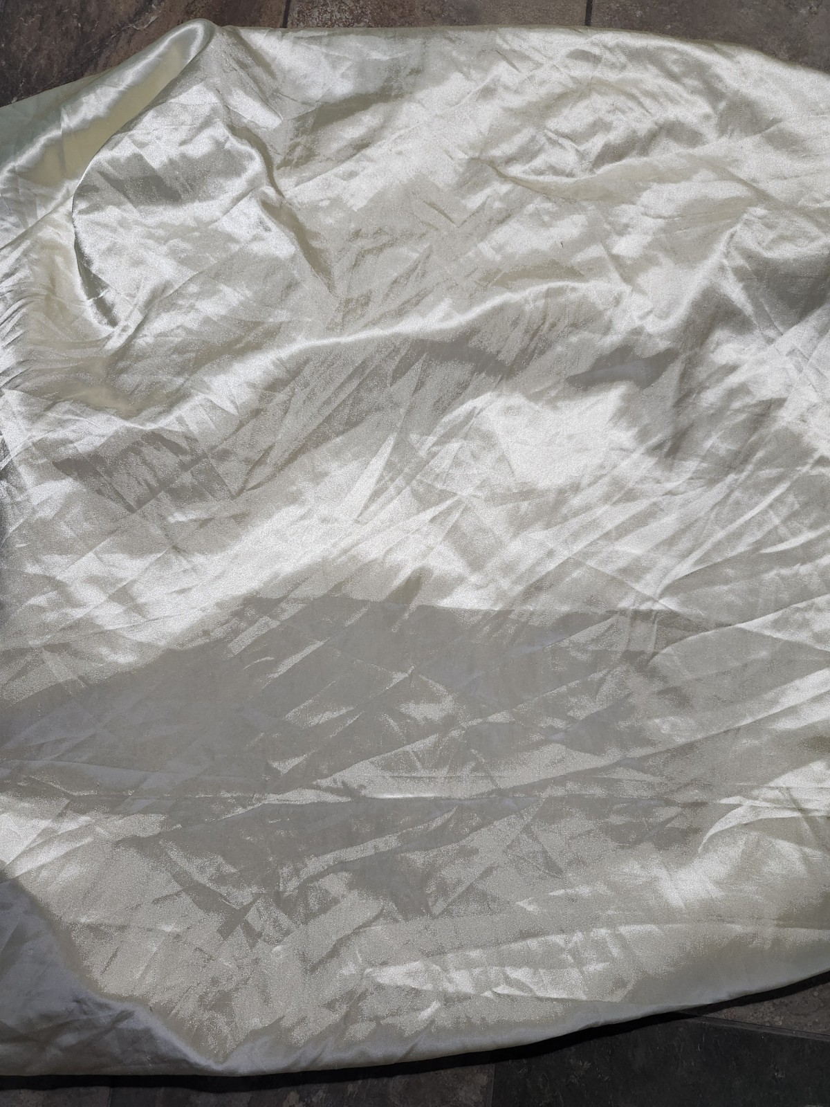 Satin Fitted Sheet Silky Bed Sheet Soft Luxury cream color polyester