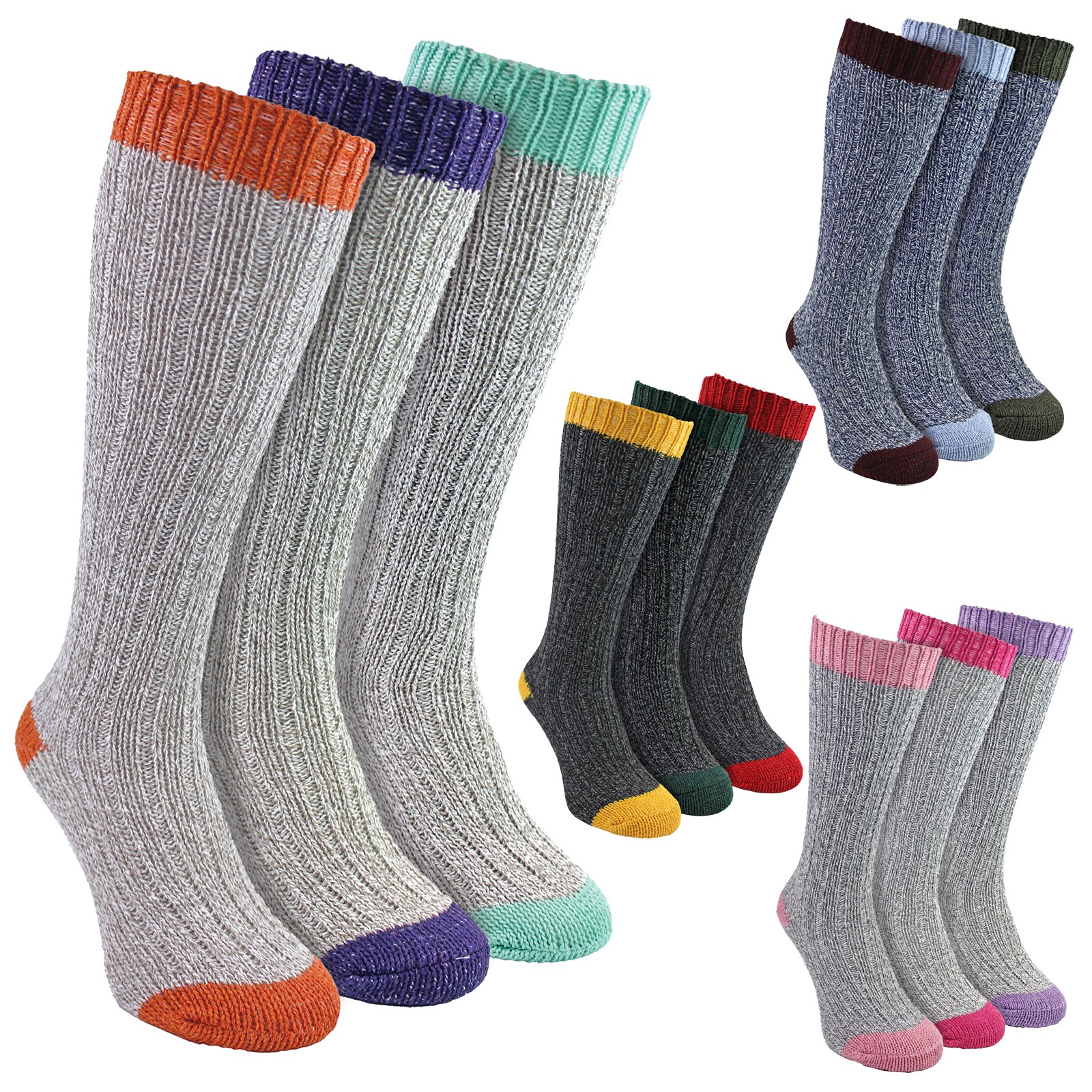 Sock Snob - 3 Pairs Extra Long Warm Wool Soft Ladies Socks