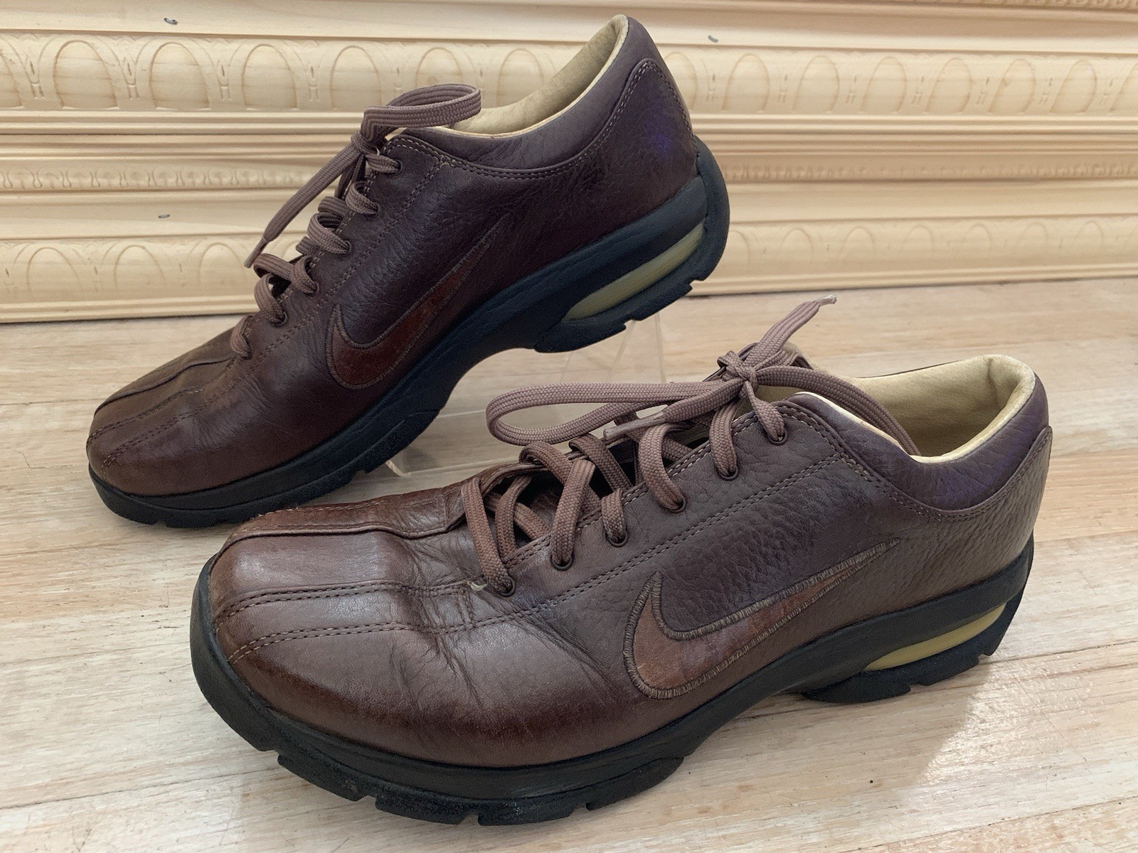 Nike Sport Performance Golf Shoes Mens Size 8 Brown Lace Up Spikes