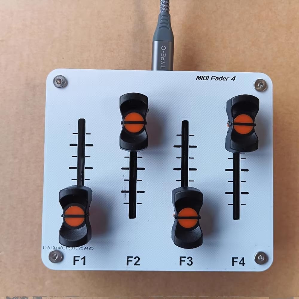 42mm 4-Channel MIDI Fader for Music Production - Custom CC Mapping USB Interface