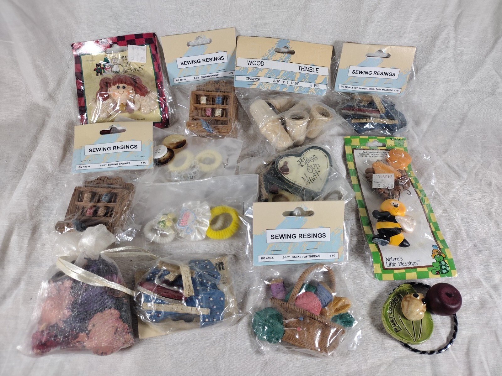 Vintage Crafting & Sewing Lot - Resins, Doll Accessories, Figurines +