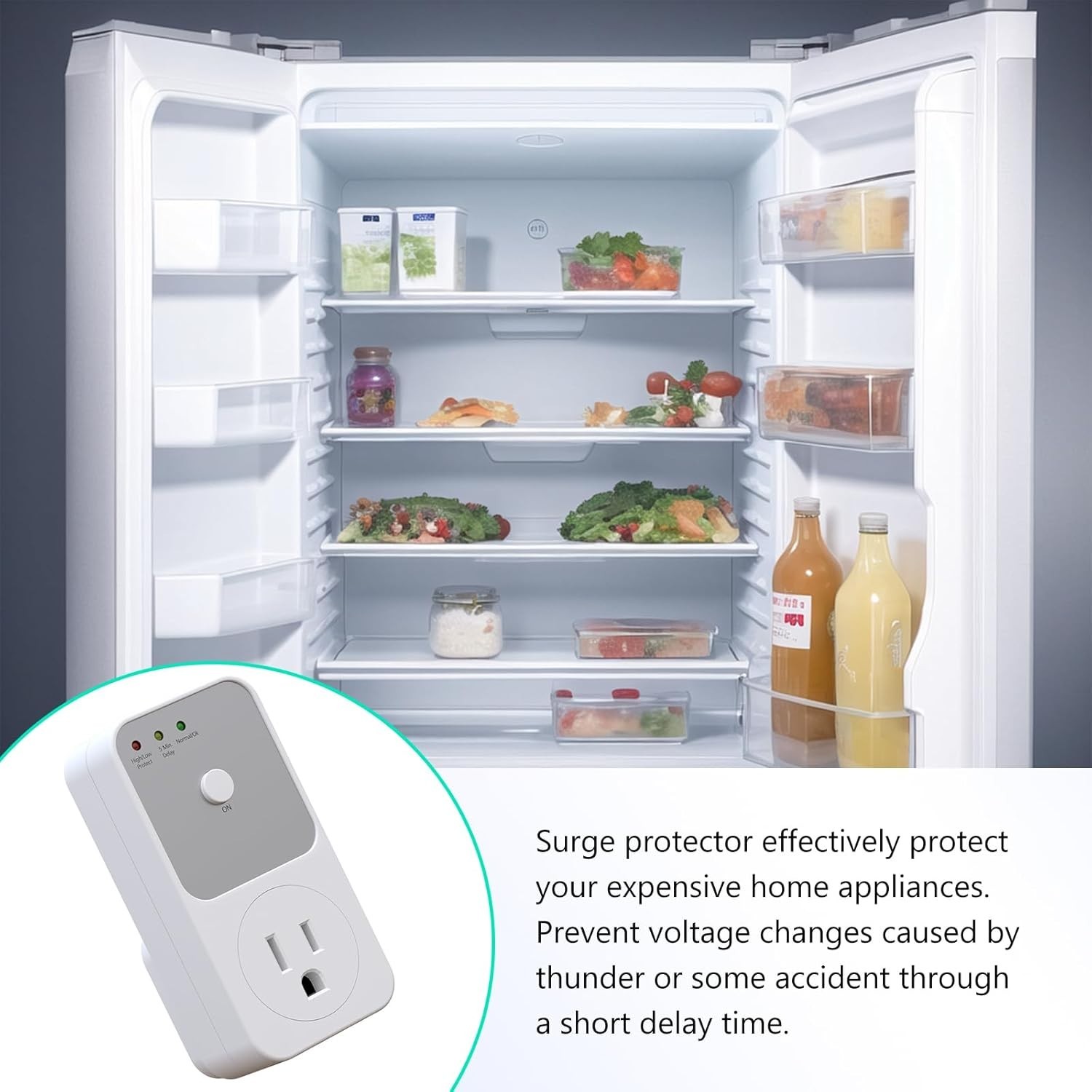 Refrigerator Surge Protector 4-Pack, 120V 15A, Voltage Spike Guard, Grounded