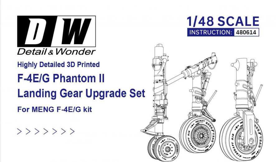 DETAIL& WONDER 480614 F-4E/G Phantom II Landing Gear Upgrade Set For MENG F-4E/G