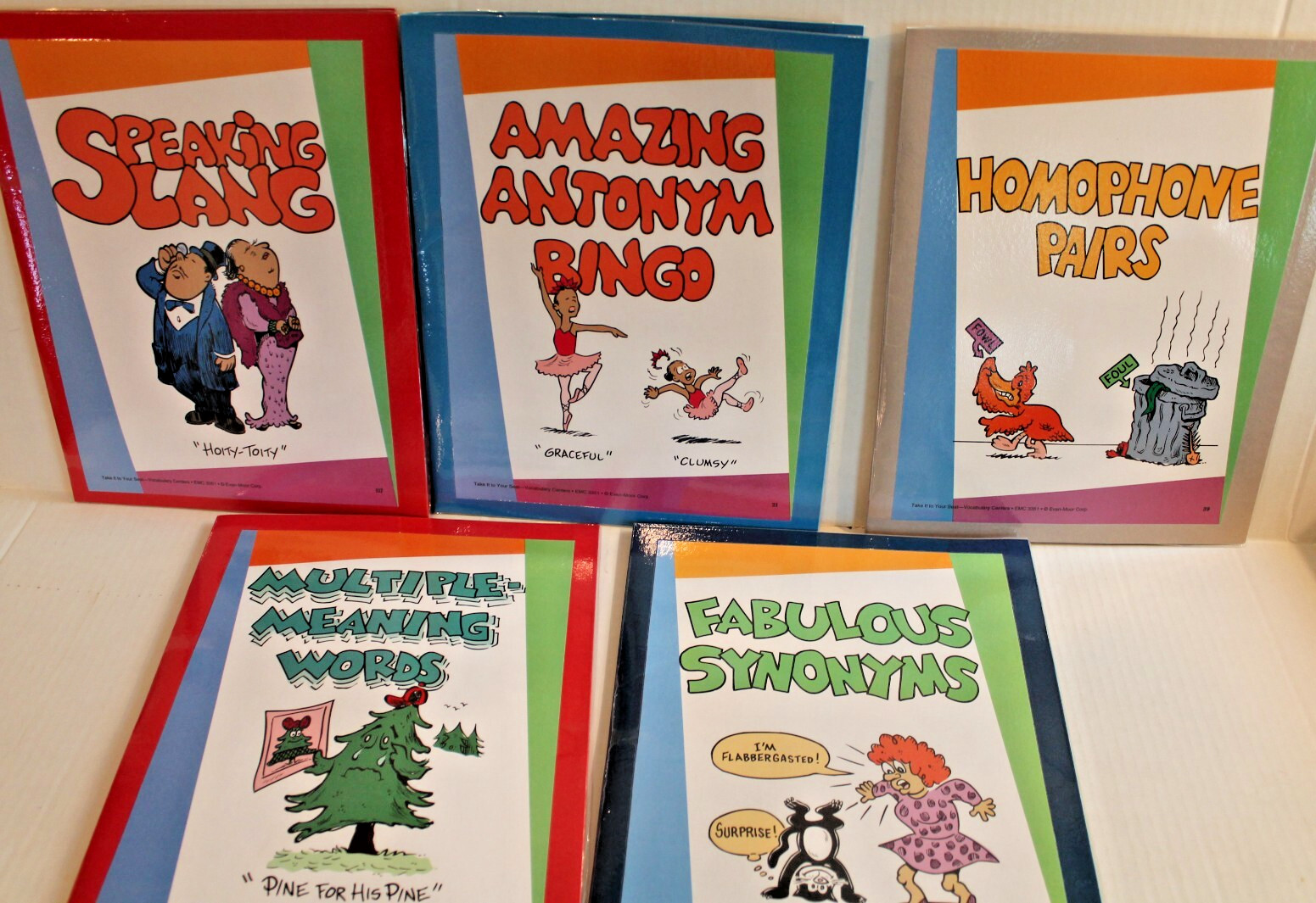LOT of 5 Reading / Vocabulary Folder Games Activities Grades 4-5 (Evan-Moor)