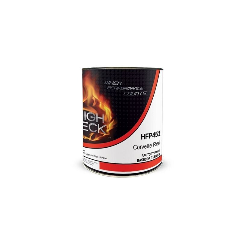 High Teck HFP451 GM WA9075 CORVETTE RED Urethane Basecoat QUART 1:1 Mix Ratio