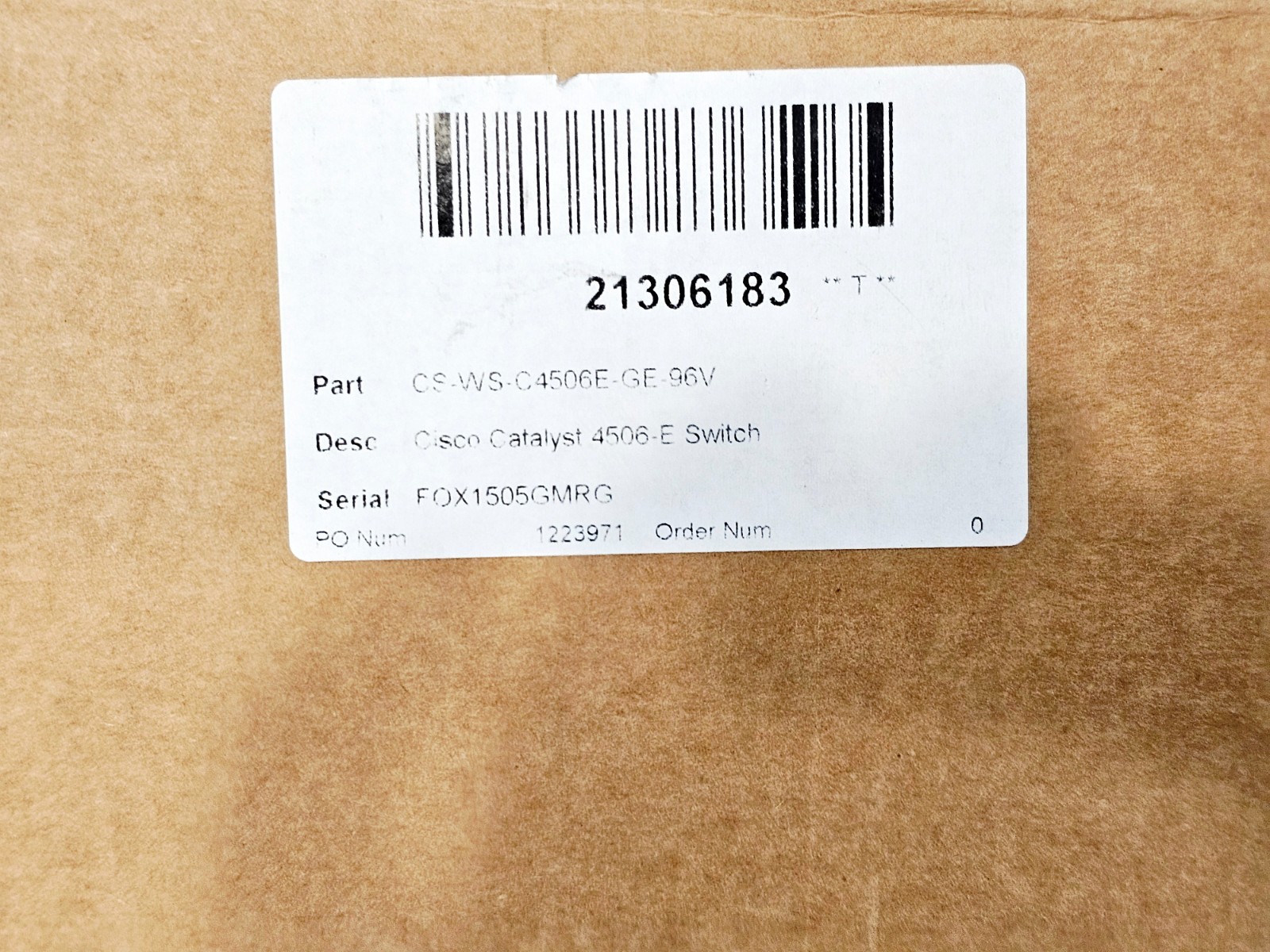 Cisco Catalyst 4506-E WS-C4506E-GE-96V 96-Port PoE Switch