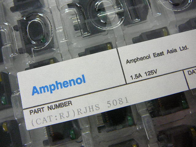 AMPHENOL RJHS-5081 Modular/Ethernet Connectors R/A RJ45 with LEDS **NEW** Qty.3