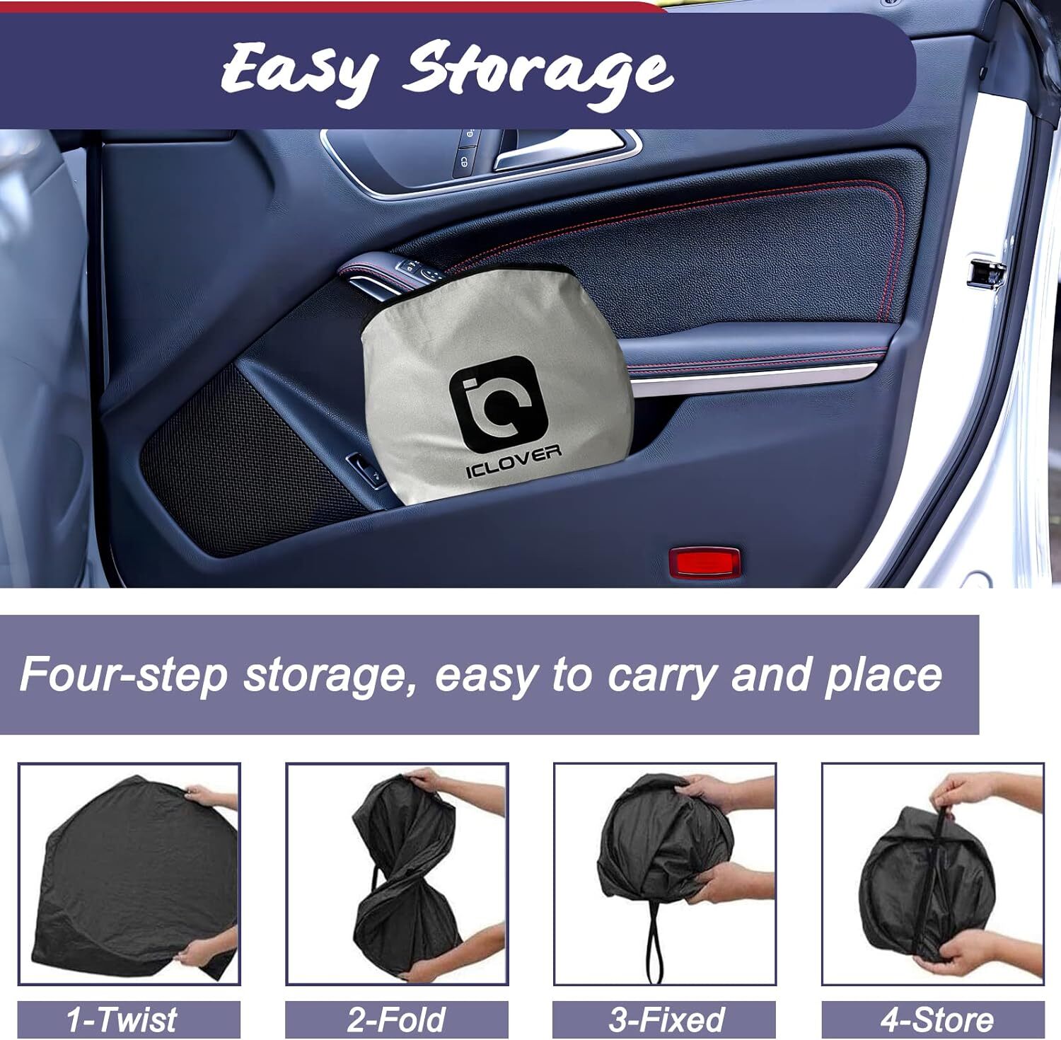 Car Windshield Sun Shade Visor Foldable Front Window UV Rays Protection US Flag