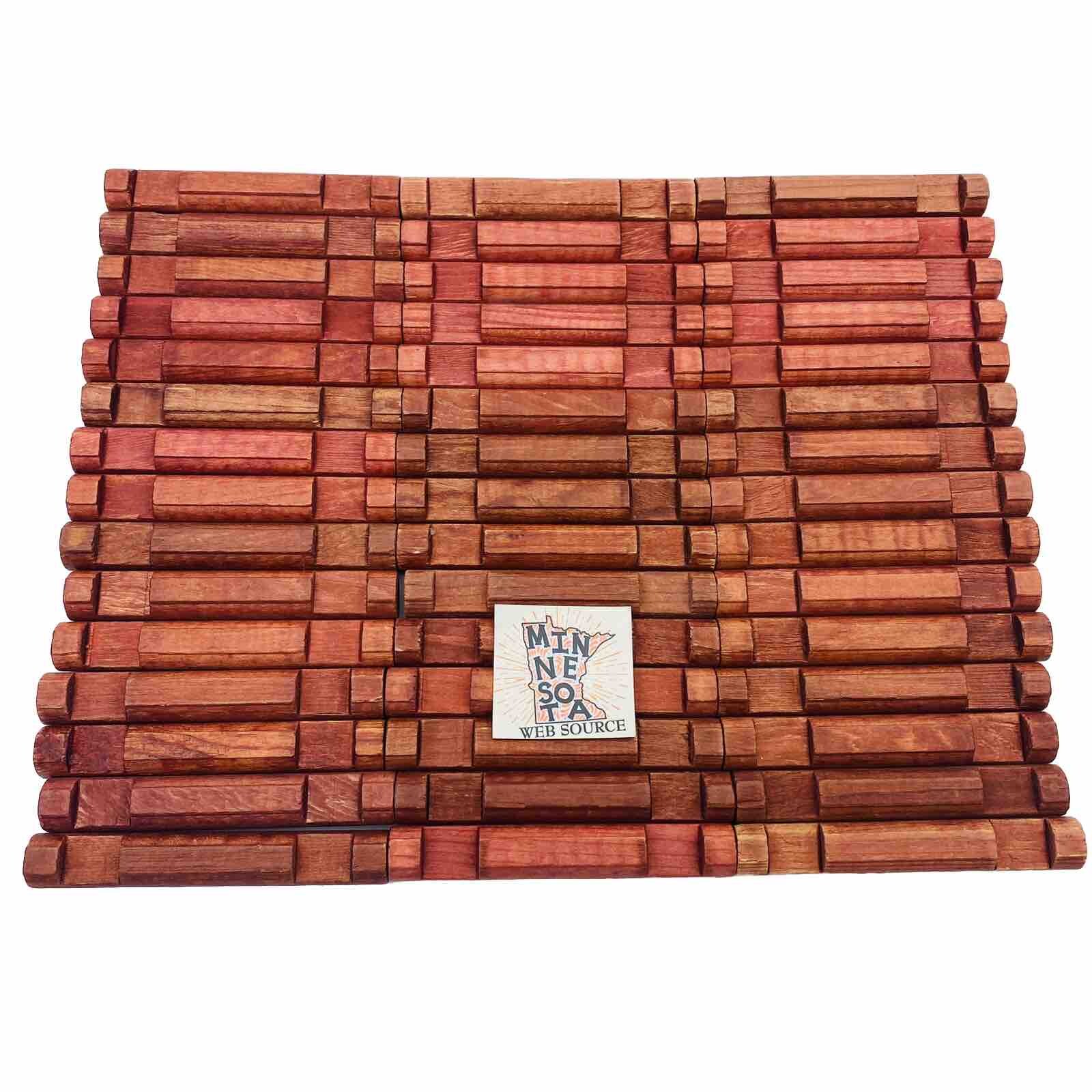(45) Lincoln Logs 2‑Notch Round Pieces – Red Oak 4.5" – USED OEM