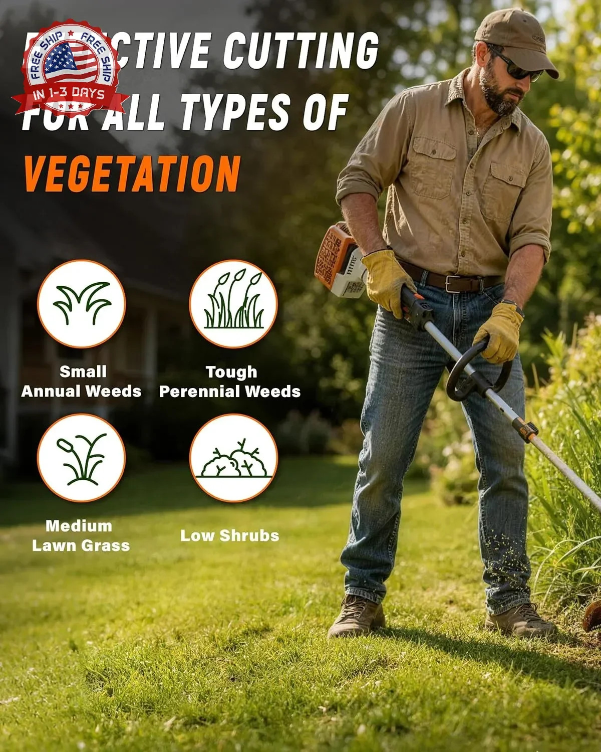.105" String Trimmer Line, Commercial Grade Orange Pentagon Weed Eater String, P