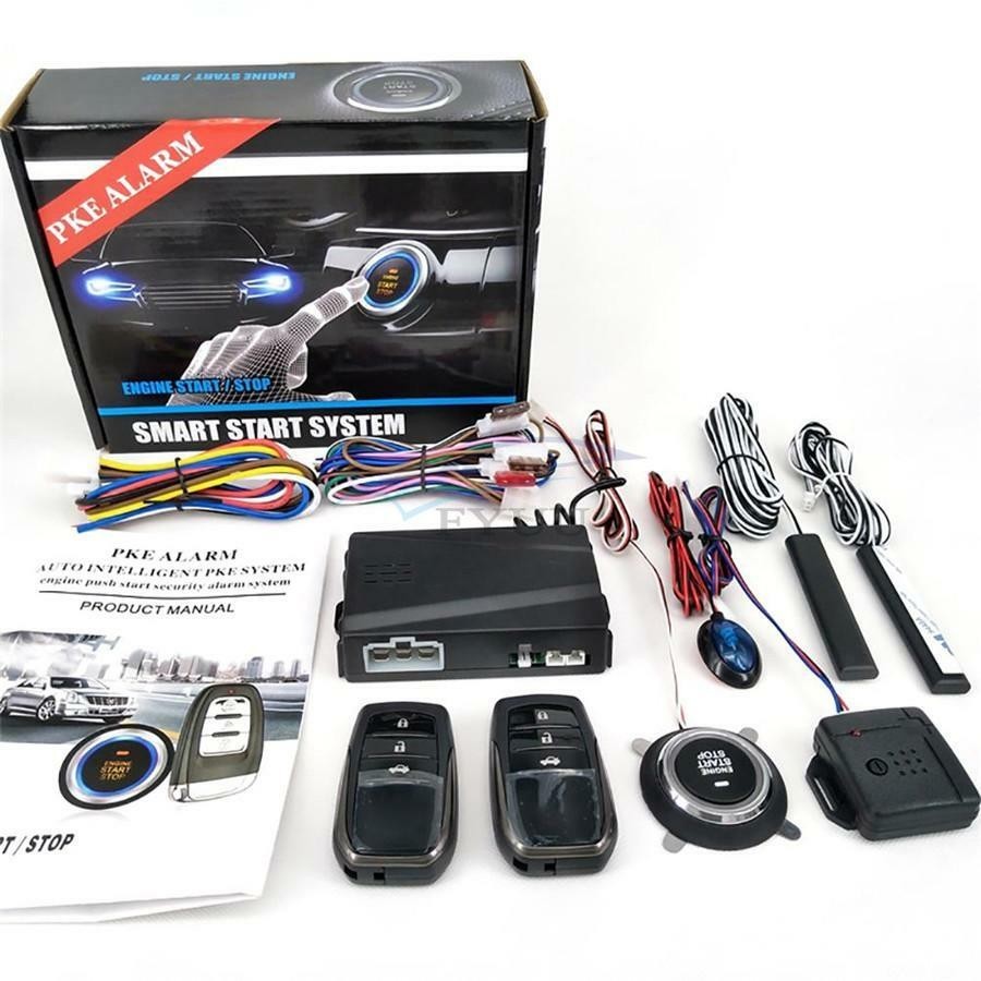 12V Car Keyless Entry System Engine Start Alarm System Remote One-button Start