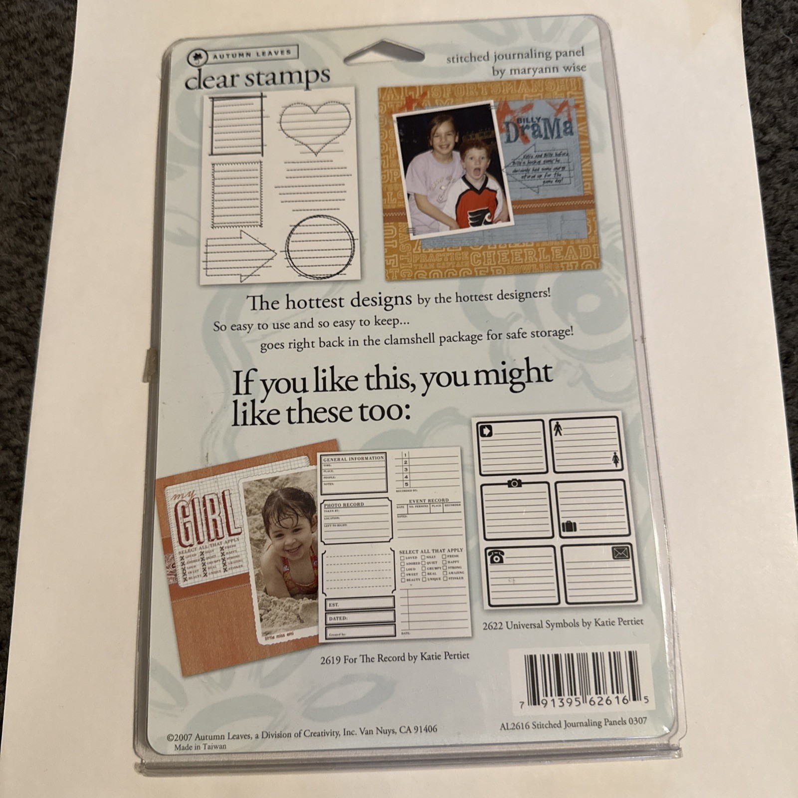 Autumn Leaves Clear Stitched Journaling Panel NEW
