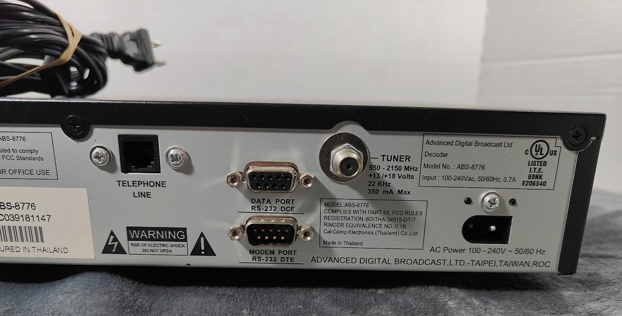 Jedi Advanced Digital Broadcast Decoder ABS-8776 S-VHS TV