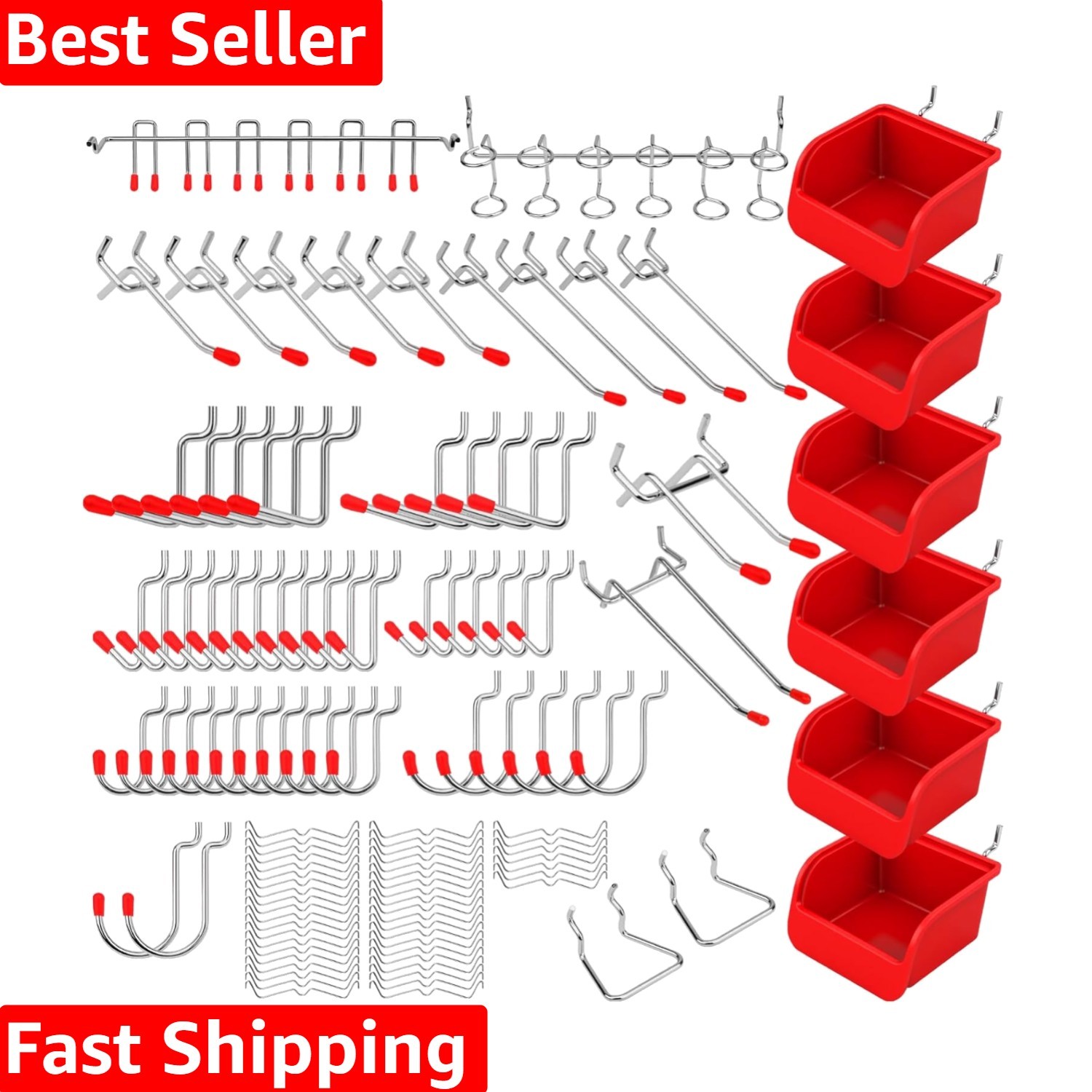 Ultimate 121-Piece Pegboard Hooks Set, Pegboard Accessories with Metal Hooks,...