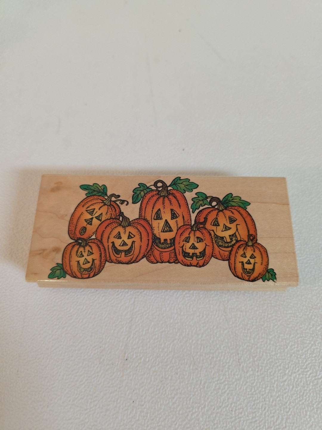 Silly Pumpkin Border Hero Arts Wood Mounted Rubber Stamp H1280 USA 1997