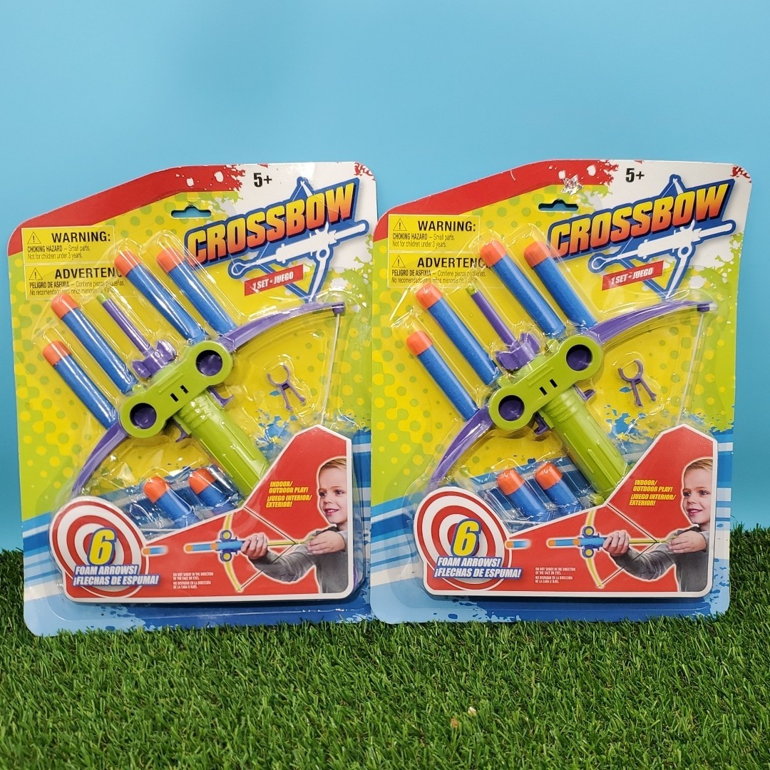 2x  Crossbow Toy Dart Gun 6 Foam Arrows Darts Per Pack (2 New Packages) Both