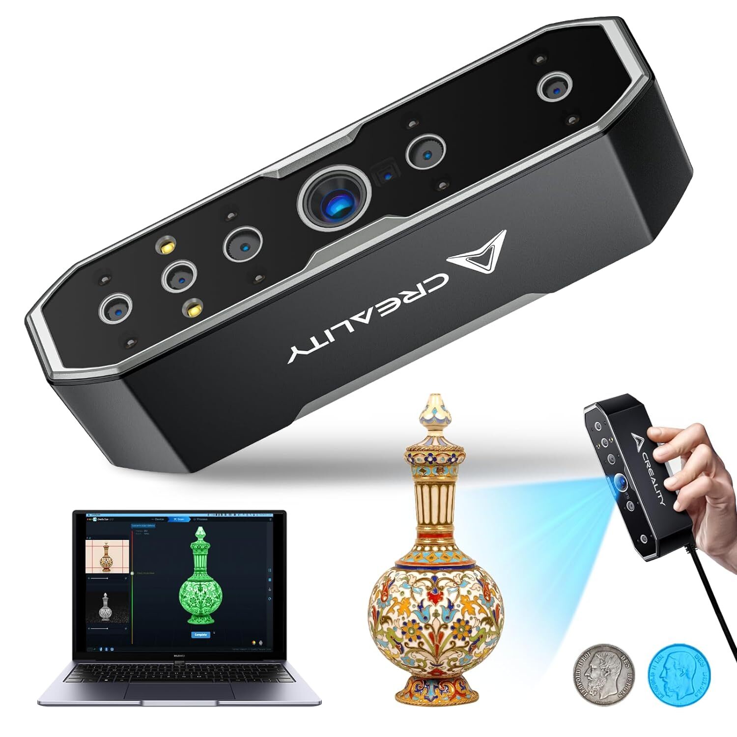Creality Otter 3D Scanner 0.02mm Accuracy Handheld Capture SMALL&BIG Object