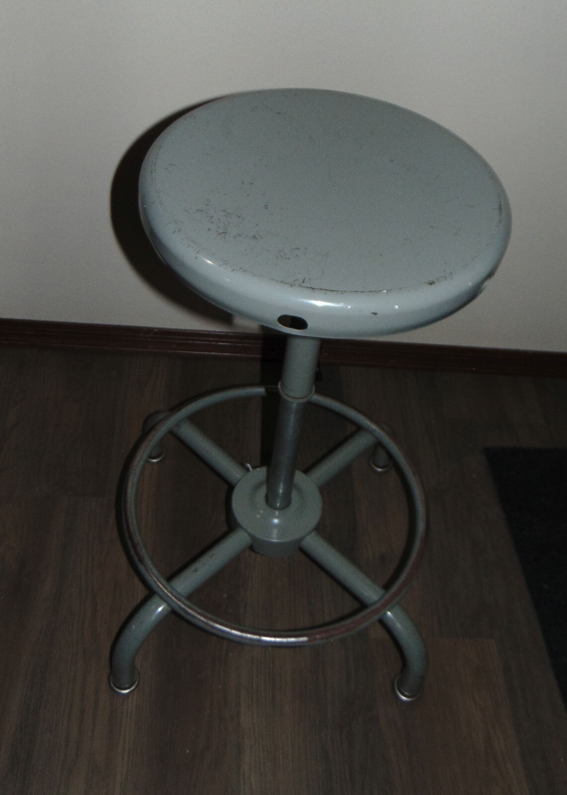 Vintage Adjusto Adjustable Steel Drafting Drafter Swivel Counter Stool 1970s USA