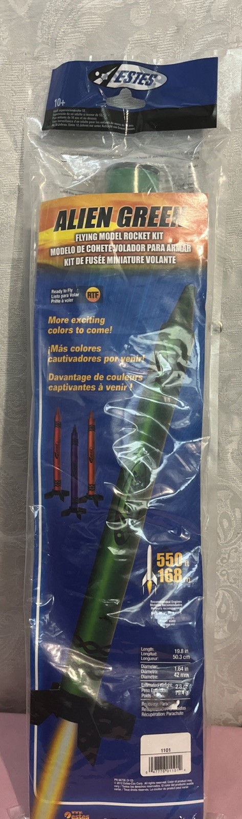 NEW EDUCATIONAL SEALED ESTES ALIEN GREEN FLYING MODEL ROCKET KIT PN 35612 (6-11)