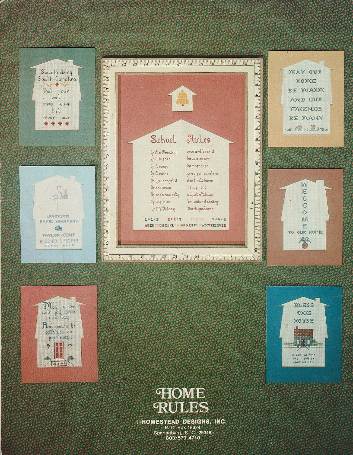 Home Rules - CROSS STITCH PATTERN - School Rules - 8 Designs - Homestead Designs