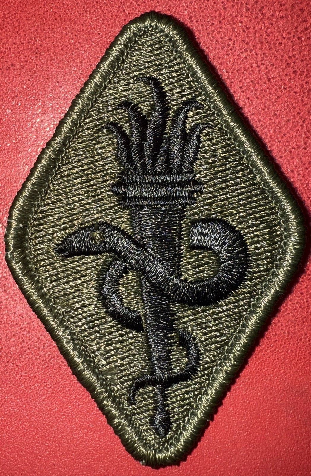 1990s - GWOT Era Medical Center And School Army Subdued Patch Variant 1 (R)