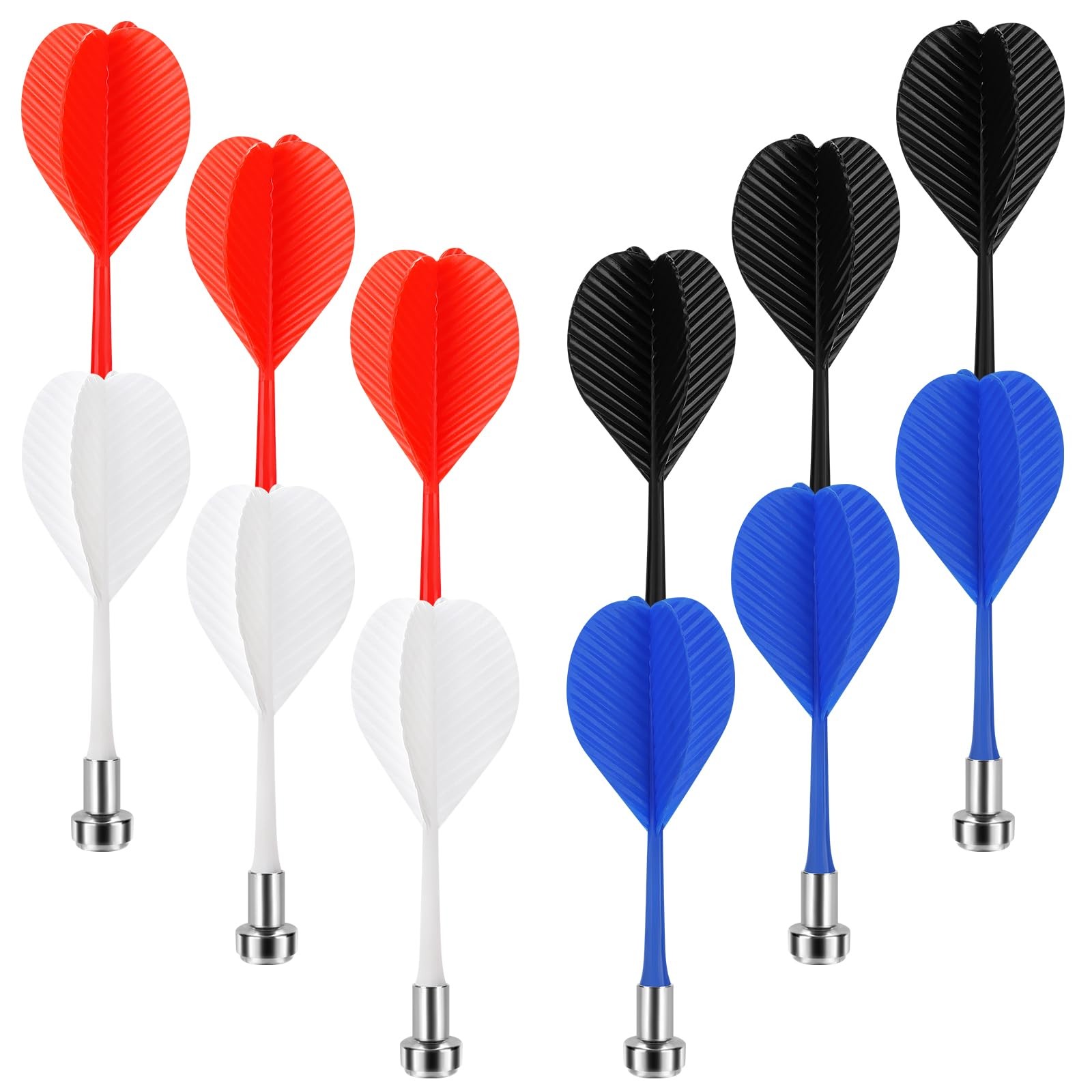 Accmor 12pcs Magnetic Darts, 12pc, 12 Pack-Red, White, Black, Blue