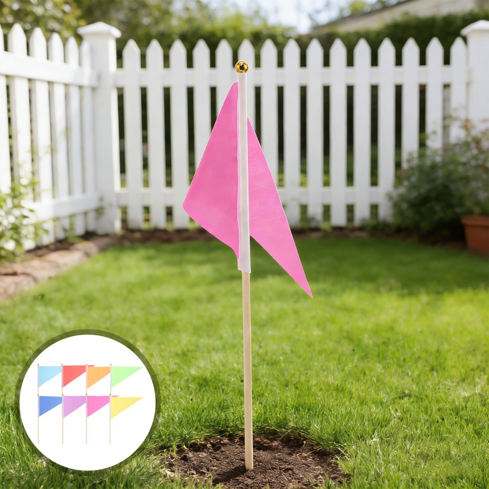 16pcs Marker Flag, Triangular Yard Flags for Garden Surveying and Dog Training,