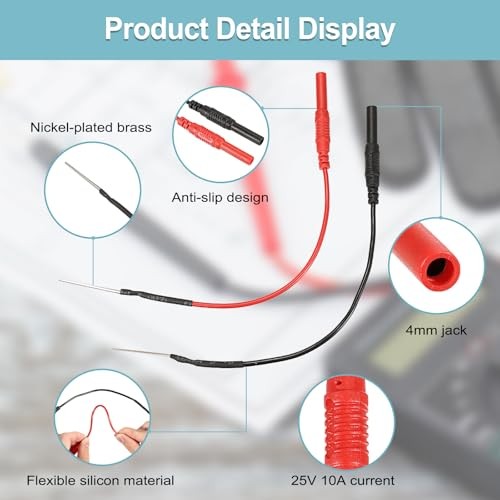 Sumnacon Spoon Back Probe Kit,2 PCS Silicon Flexible Back Probe Pins