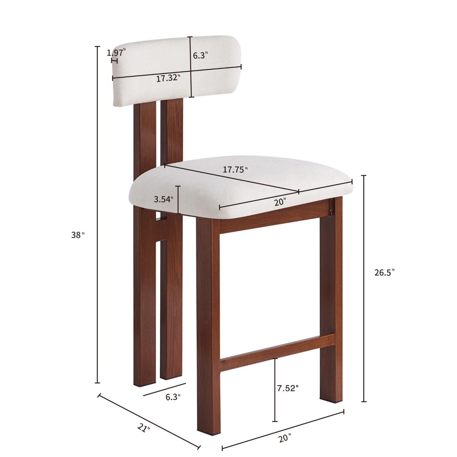 26.5'' Upholstered Round Stools with Low Back - Iron Frame & Stylish Design for