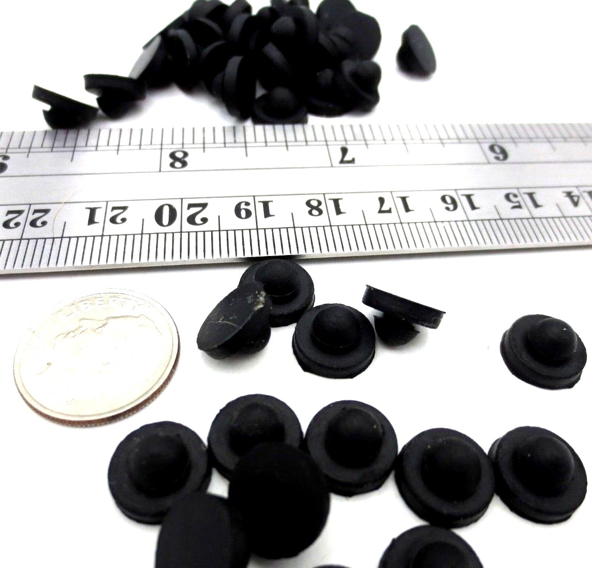 Rubber Push-In Stem Pad Bumper Fit 1/8" Hole, 1/32" Thick Panel, Free Shipping!