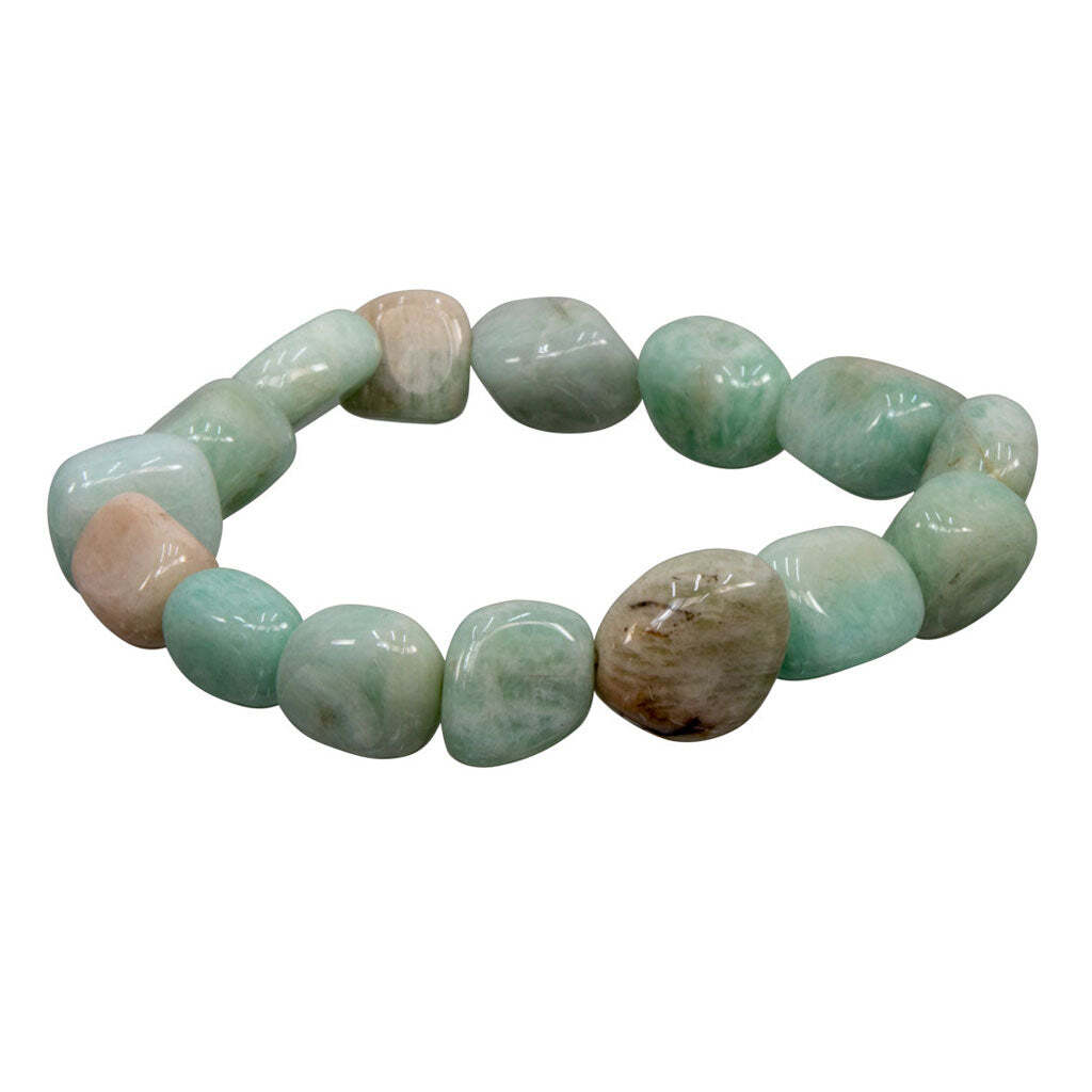 Tumbled Amazonite Bracelet NEW Stretchy Elastic Natural Gemstone - One Size