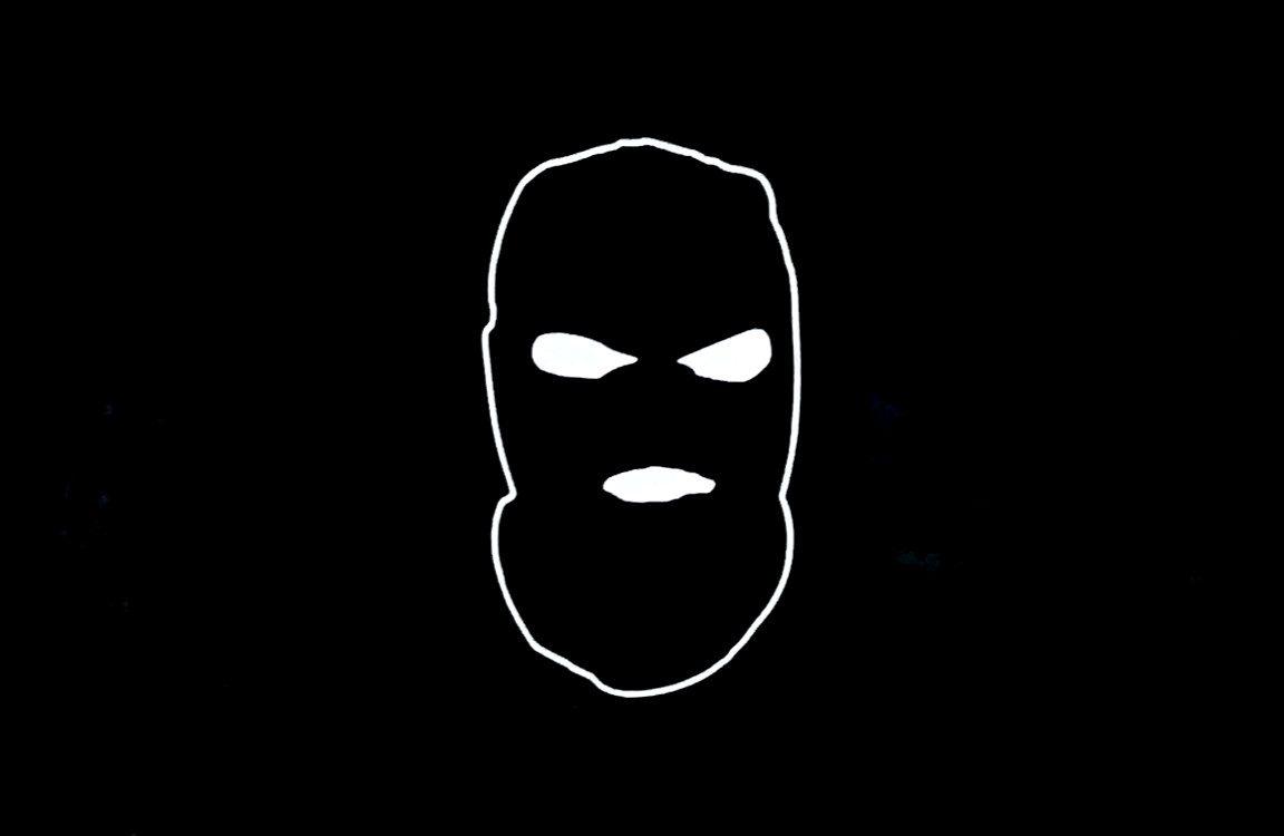Ski Mask Balaclava WHITE vinyl decal for car windows weatherproof 4.25 x 2.3 in.
