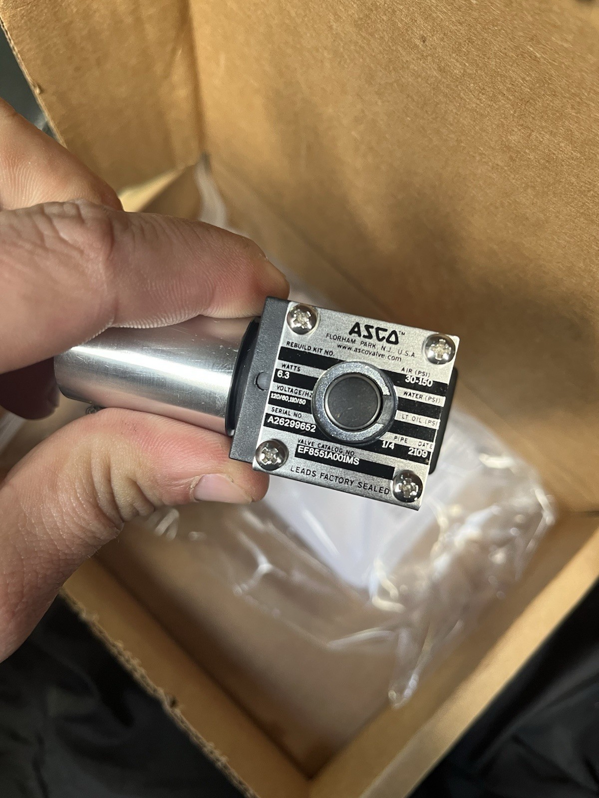 Asco 8551A001MS Solenoid Valve 120v-ac 1/4in Npt 30-150psi