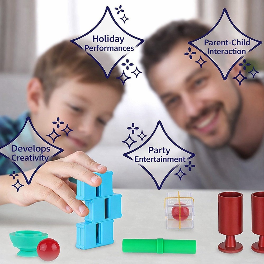 18pcs Puzzle Simple Magic Prop Beginners Magic Tricks Kit Set For Kids
