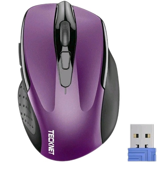 TECKNET Wireless Mouse 2.4G Cordless Optical Computer/Laptop Mouse PURPLE tech